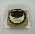 Packaged Penuche fudge with 'Phenomenal Fudge' label on a white background