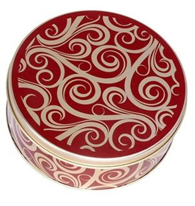 Red & Gold Swirl Fudge One-Pound Gift Tin