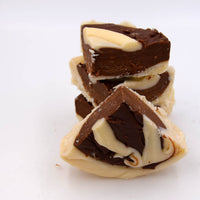 pieces of chocolate and vanilla fudge